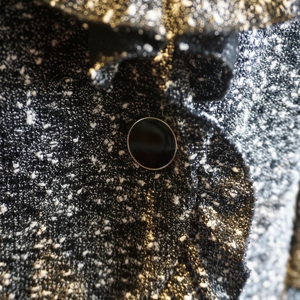 💚 CYNTHIA ROWLEY Speckled Flower Blazer Jacket (L) - Picture 8 of 13